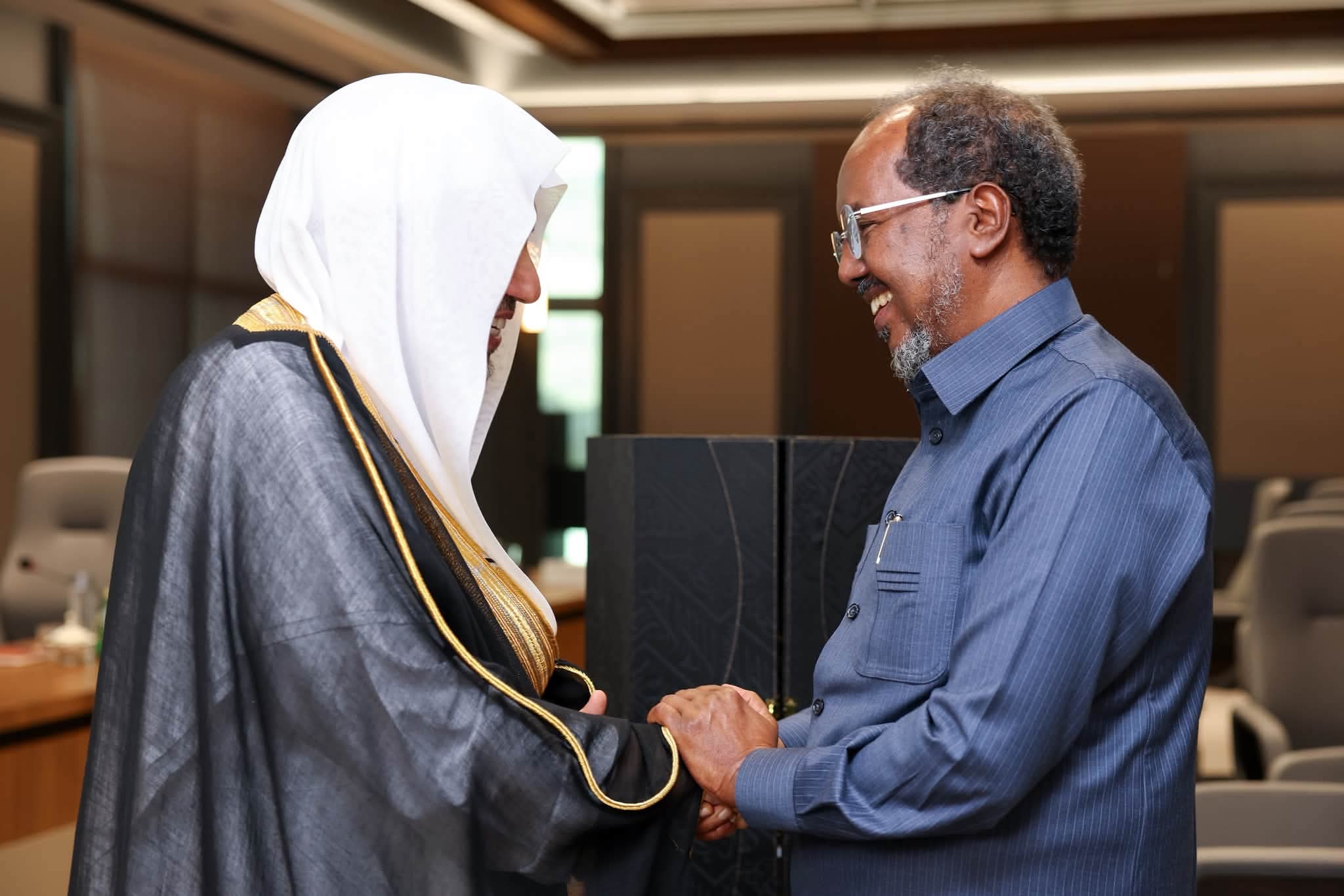 PRESIDENT HASSAN SHEIKH RECEIVED THE SECRETARY-GENERAL OF THE MUSLIM WORLD LEAGUE